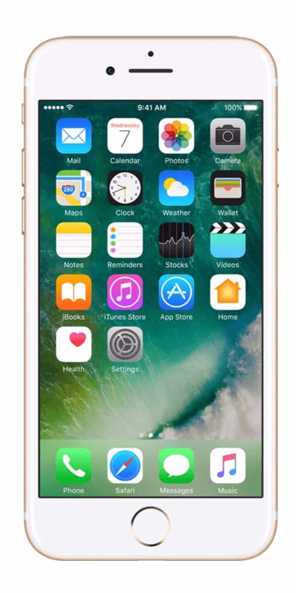 Refurbished iPhone 7 128GB Goud Voorkant Refurbished iPhone 7 128GB Goud Voorkant
