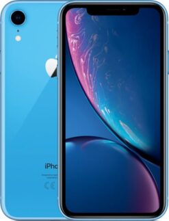 Refurbished iPhone Xr Blauw voorkant en achterkant